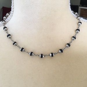 Native American sterling & Hematite bead necklace